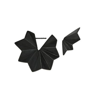 Folded XL Ørestikker, Oxideret Sølv