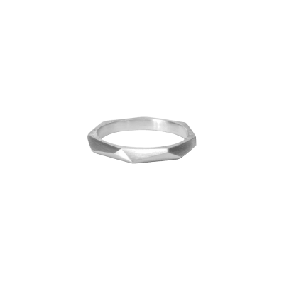 Slim Facet Ring, Sølv
